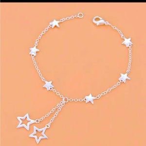 925 Sterling Silver Dangling Bracelet with multiple little Sterling Silver stars